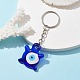 Porte-clés pendentifs mauvais œil en verre bleu KEYC-JKC00730-01-2