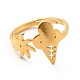 Ion Plating(IP) 201 Stainless Steel Sun & Ice Cream Adjustable Ring for Women RJEW-F131-02G-2