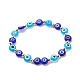 4pcs 4 estilo murano mal de ojo y pulseras elásticas de perlas de plástico conjunto BJEW-JB08386-5