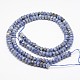Facettes tache bleue naturelle jasper rondelle perles brins G-K090-05-2