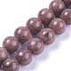Rhodonite naturales hebras de perlas reronda X-G-J302-10-8mm-2