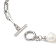 Collier de perles baroques naturelles avec 304 chaînes de trombones en acier inoxydable pour femme NJEW-JN04108-6