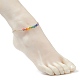 Bracelets de cheville multicolores faits à la main au chalumeau mauvais œil AJEW-AN00514-02-3
