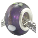 Purple Handmade Lampwork European Rondelle Beads X-LPDL-012F-1-1