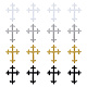 Dicosmetic 16 個 4 スタイルクロスフルーリーポリエステル刺繍アイロンアップリケパッチ  ミシンクラフト装飾  ミックスカラー  95~96x70~72x1mm  4個/スタイル PATC-DC0001-02-1