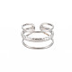 304 anillo de puño abierto de triple línea de acero inoxidable para mujer RJEW-S405-171P-1