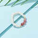 Anelli elastici con perline di perle naturali RJEW-JR00330-04-5