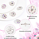 FINGERINSPIRE 6PCS 26.5MM Flower Brass Rhinestone Shank Buttons Crystal AB Color Sew On Buttons with 1-Hole and Flat Back FIND-FG0001-96C-4