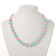 Glass Pearl Round Beads Jewelry Sets: Earrings & Necklaces SJEW-JS00797-03-5