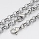 304 Stainless Steel Cross Rolo Chain Jewelry Sets SJEW-A077-01P-1