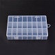 プラスチックビーズ収納ケース  24のコンパートメント  透明  19x13x3.6cm CON-X0001-02-1