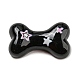 ブラック&ピンクの不透明樹脂カボション  ジュエリー作りのための  犬用の骨  14x24x6.5mm CRES-P026-A01-1
