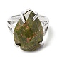 Регулируемые кольца в форме капли из синтетических и натуральных драгоценных камней RJEW-K241-03P-3