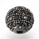 Perles de zircone cubique micro pave en Laiton ZIRC-Q013-6mm-143B-1