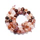 Brins de perles de quartz hématoïde rouge naturel/quartz ferrugineux G-K245-A02-04-2