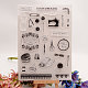 シリコンクリアスタンプ  カード作りの装飾DIYスクラップブッキング用  縫製テーマ模様  21x15x0.3cm DIY-A013-08-4
