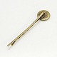 Antique Bronze Tone Iron Hair Bobby Pin Findings for DIY Jewelry X-IFIN-G046-AB-NF-2