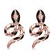 Fantastic Tin Alloy Czech Rhinestone Snake Stud Earrings EJEW-BB02412-1