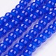 Blue Color Spray Painted Round Imitation Jade Glass Beads Strands X-DGLA-S076-6mm-33-1