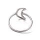 201 Stainless Steel Crescent Moon Finger Ring RJEW-J051-37P-3