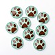 Motif de pawprint de chien lumineux dôme / verre demi-rond dos plat cabochons pour les projets de bricolage GGLA-UK0001-8mm-C06-1