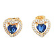 Cubic Zirconia Heart Stud Earrings EJEW-N011-59E-2
