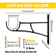 Aluminum Alloy Curtain Rod Support Sets TOOL-WH0039-41-2
