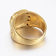 イオンプレーティング（ip）304ステンレス鋼ラインストーンフィンガー指輪  聖母マリア  ゴールドカラー  サイズ8~13  18~23mm X-RJEW-H125-67G-3