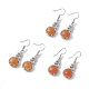 Gemstone Gourd Dangle Earrings with Crystal Rhinestone EJEW-A092-04P-5