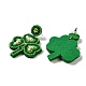 Saint Patrick's Day Glass Seed Beaded Dangle Stud Earrings EJEW-F327-01A-2