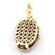 Multi-Color Alloy Rhinestone Peacock Setting with Oval Natural Gemstone Big Pendants G-M036-02G-2