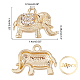 SUPERFINDINGS 30pcs Elephant Charms Light Gold Rhinestone Charms Alloy Tinny Animal Pendant Micro Pave Cubic Zirconia Charms for Necklace Bracelet Jewelry Making PALLOY-FH0001-81-5