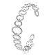 304 brazalete ovalado hueco de acero inoxidable para mujer BJEW-D061-04P-2