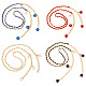 Ahadermaker 4 pz 4 cinture a catena a maglie in lega di colori AJEW-GA0006-30-1