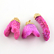 Dyed Natural Coral Big Pendants with Golden Plated Iron Findings CORA-R013-M-2