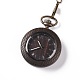 Reloj de bolsillo de madera de ébano con cadena de latón y clips WACH-D017-C02-AB-2