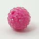 Abalorios de la bola bubblegum resinrhinestone gruesos X-RESI-M016-9-1