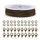BENECREAT 39 Feet/12M 2.5mm Antique Bronze Curb Chain Brass Link Cable Chain with 60PCS Jump Rings and 20PCS Lobster Clasps for DIY Jewelry Making CHC-BC0001-11AB-2