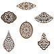 PandaHall Elite 120pcs 6 Style Antique Bronze Iron Filigree Connectors Charms Pendants Metal Embellishments for DIY Hairpin Headwear Earring Jewelry Making IFIN-PH0023-56AB-1