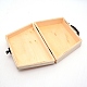 木製の箱  フリップカバー  鉄の留め金とハンドル付き  台形  淡い茶色  5x12.6x17.8cm  インナーサイズ：16.6x10.4センチメートル CON-WH0078-18AB-2