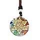 Orgonite Chakra Natural & Synthetic Mixed Stone Pendant Necklaces PZ4674-02-1