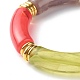 Bracelets extensibles de perles de tube incurvées acryliques de pierres précieuses d'imitation BJEW-JB06588-6