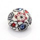 Alloy Polymer Clay Rhinestone Flower Pattern Jewelry Snap Buttons X-SNAP-O016-M-2