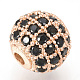 Perles de zircone cubique micro pave en Laiton ZIRC-Q013-6mm-143RG-2