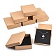 厚紙のジュエリーボックス  リングのために  正方形  淡い茶色  9x9x3cm CBOX-R036-09-9x9-1