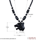 Black Iron Stone Pendant Necklaces NJEW-BB17501-3