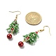 Miyuki Delica Perlen-Weihnachtsbaum mit Glasperlen-Ohrhängern EJEW-MZ00090-3