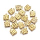 チベット銀ペンダント  長方形  鉛フリー及びカドミウムフリー  アンティーク黄金  14x11x1.5mm  穴：2mm GLF9315Y-1