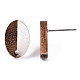 Resin & Walnut Wood Stud Earring Findings MAK-N032-004A-5