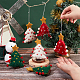 Craspire 6 pz 3 colori guanti natalizi in feltro decorazioni a mano albero di natale con stella feltro ciondolo in tessuto decorazione natale appeso ornamento feltro artigianato per accessori per feste HJEW-CP0001-10-3